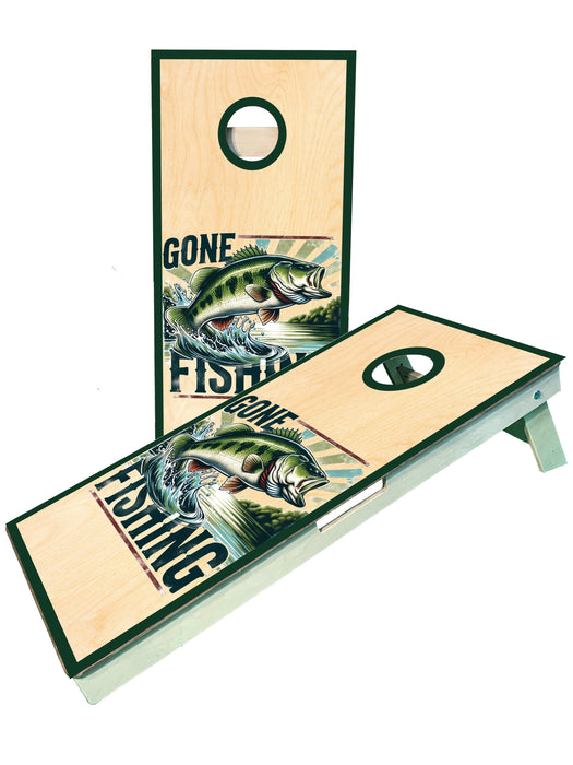 cornhole boards Gone Fishing Lake Jumping Fish Cornhole Boards