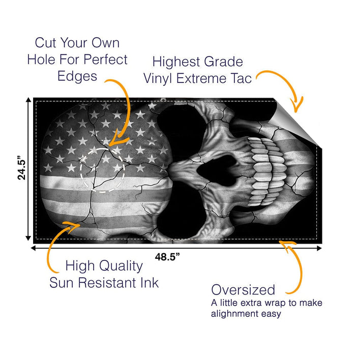 Grey Skull Cornhole Boards Wraps (Set of 2)