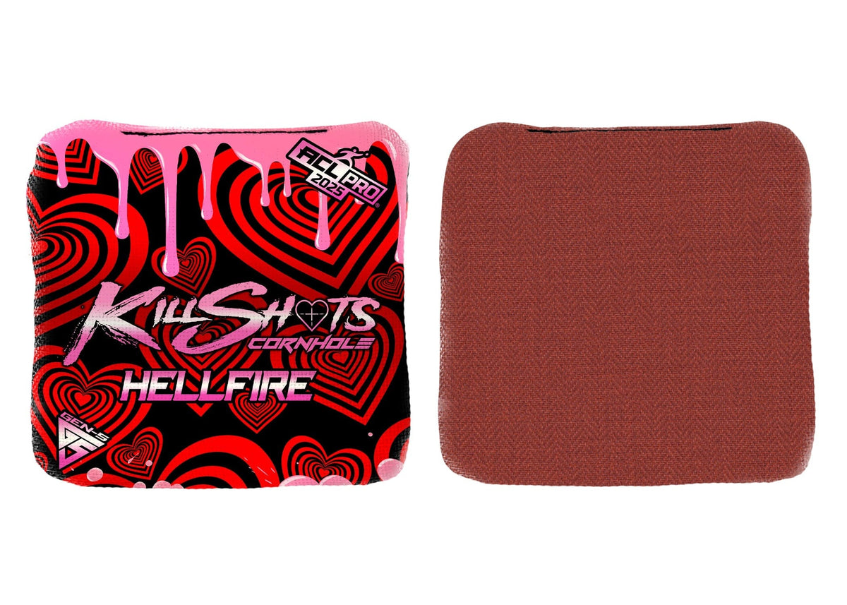 Bags Valentine Blood Drip Killshots Cornhole | Hellfire Series | Limited Edition | 2025 ACL Pro Cornhole Bags