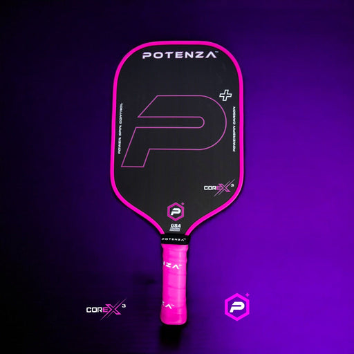 PRO Paddles P+ PowerSpin Carbon COREx3 (Neon Pink, Elongated Face)