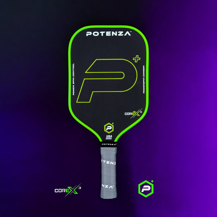 PRO Paddles P+ PowerSpin Carbon COREx3 (Neon Green)