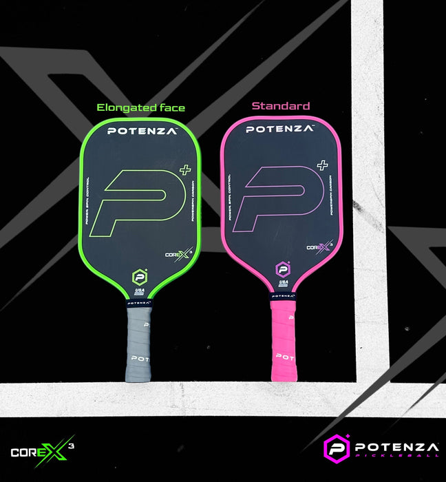 PRO Paddles P+ PowerSpin Carbon COREx3 (Neon Pink, Elongated Face)
