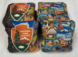 cornhole boards Lake in the Mountains Retro Cornhole Set