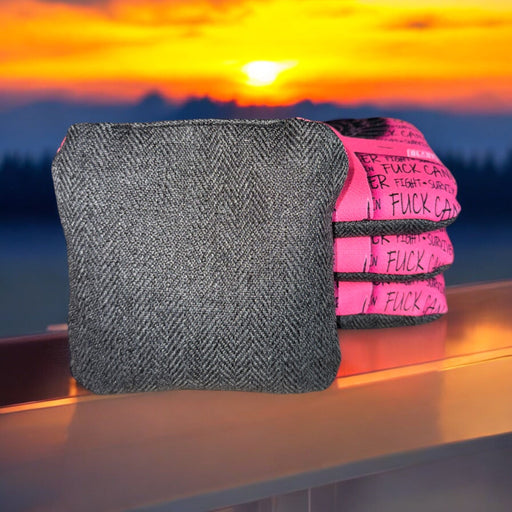 Cornhole Bag Pink F&ck Cancer Radioactive Pro Bags 5/9