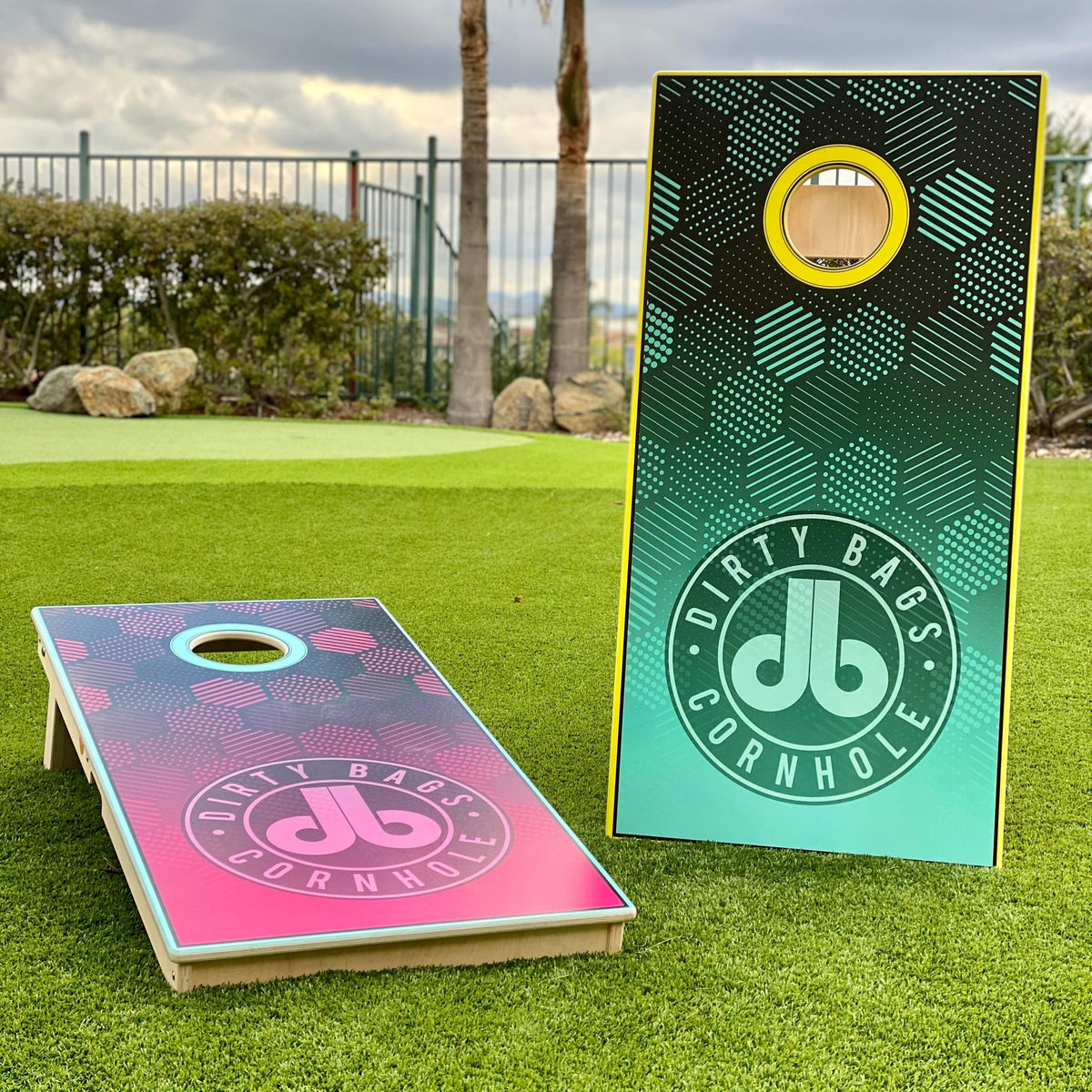 boards Dirty Bags Cornhole Boards - db Hex Neon Fades