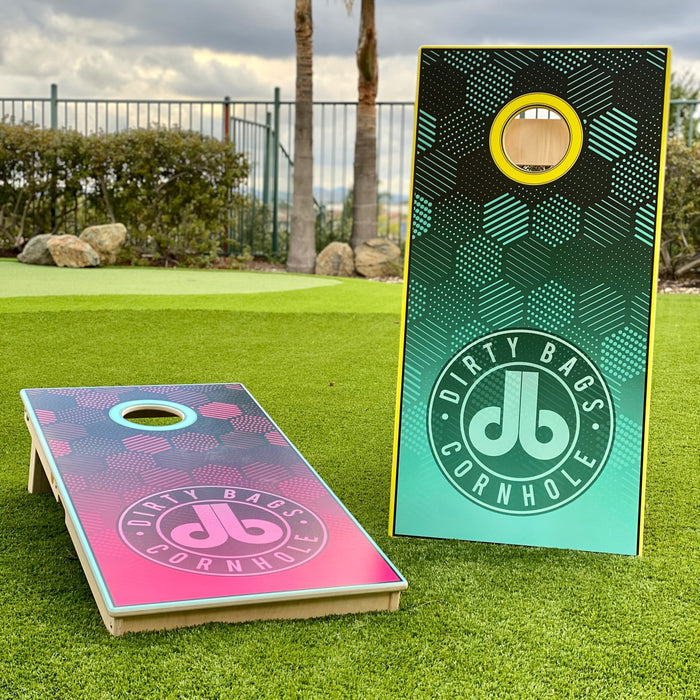 Dirty Bags Cornhole Boards - db Hex Neon Fades