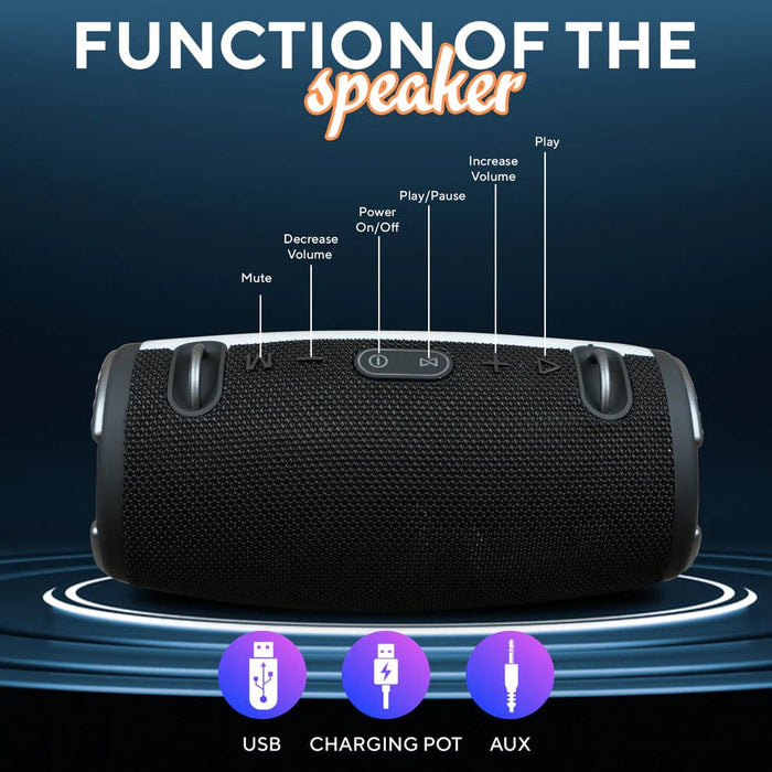Strobe Portable Wireless LED Bluetooth Speaker