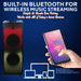 Ultimate Dual 12'' Portable Wireless LED Bluetooth Speaker w 2 Mics