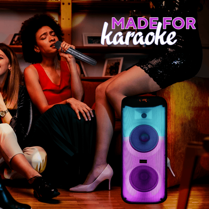 Dual 8'' Portable Wireless LED Bluetooth Speaker