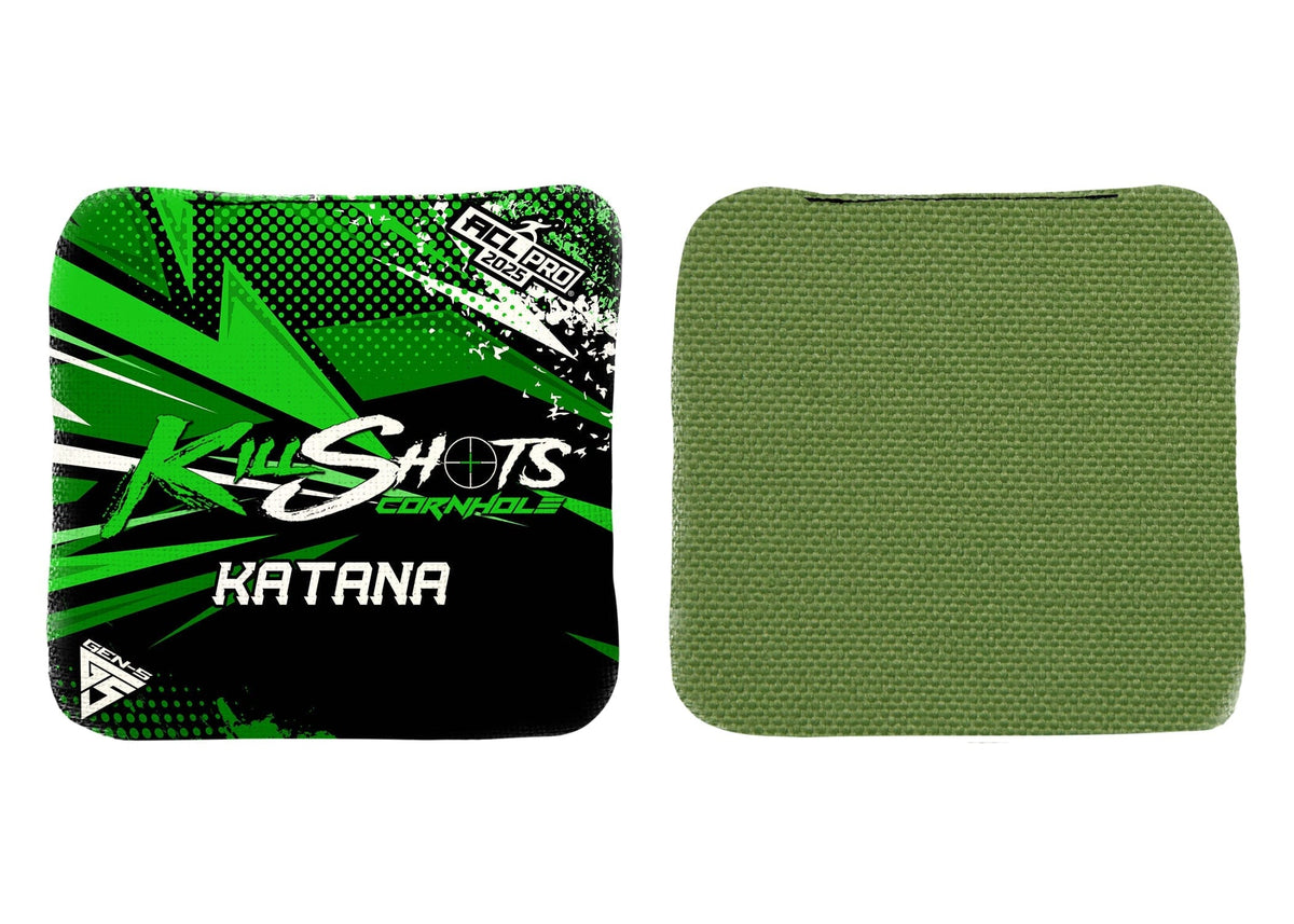 Bags ABSTRACT GREEN / Yes (+$15) Killshots Cornhole | Katana Series | Limited Edtion | 2025 ACL PRO Cornhole Bags
