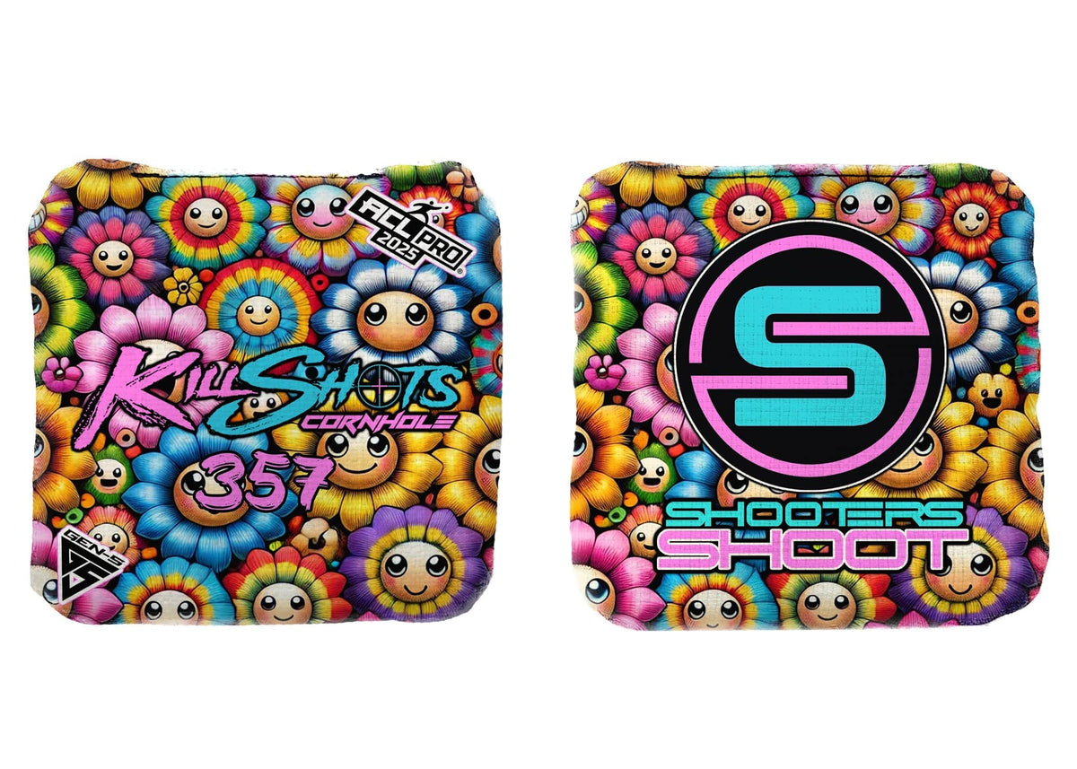 Bags Happy Flowers / Yes (+$15) Killshots Cornhole | 357 Series | Limited Designs | 2025 ACL Pro Cornhole Bags