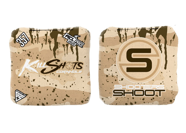 Bags Sand Camo / Yes (+$15) Killshots Cornhole | 357 Series | Stock Colors | 2025 ACL Pro Cornhole Bags
