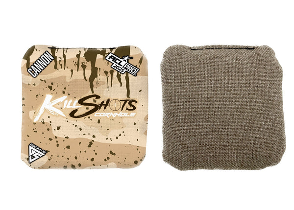 Bags Sand Camo / No SMS Sale | Killshots Cornhole | Cannon Series | Stock Colors | 2025 ACL Pro Cornhole Bags