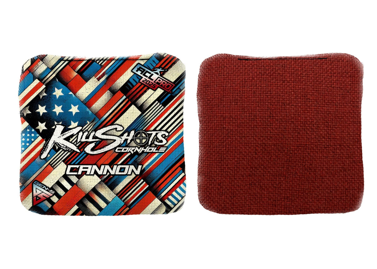 Bags Liberty Stripes / Yes (+$15) Killshots Cornhole | Cannon Series | Limited Designs | 2025 ACL Pro Cornhole Bags