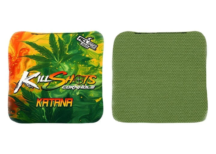 Bags 420 Rasta Swirl / Yes (+$15) Killshots Cornhole | Katana Series | Limited Edtion | 2025 ACL PRO Cornhole Bags
