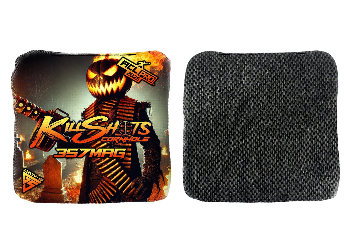 Bags Carnage Killers Pumpkin Fury / Yes (+$15) Killshots Cornhole | 357mag Series | Limited Designs | 2025 ACL Pro Cornhole Bags