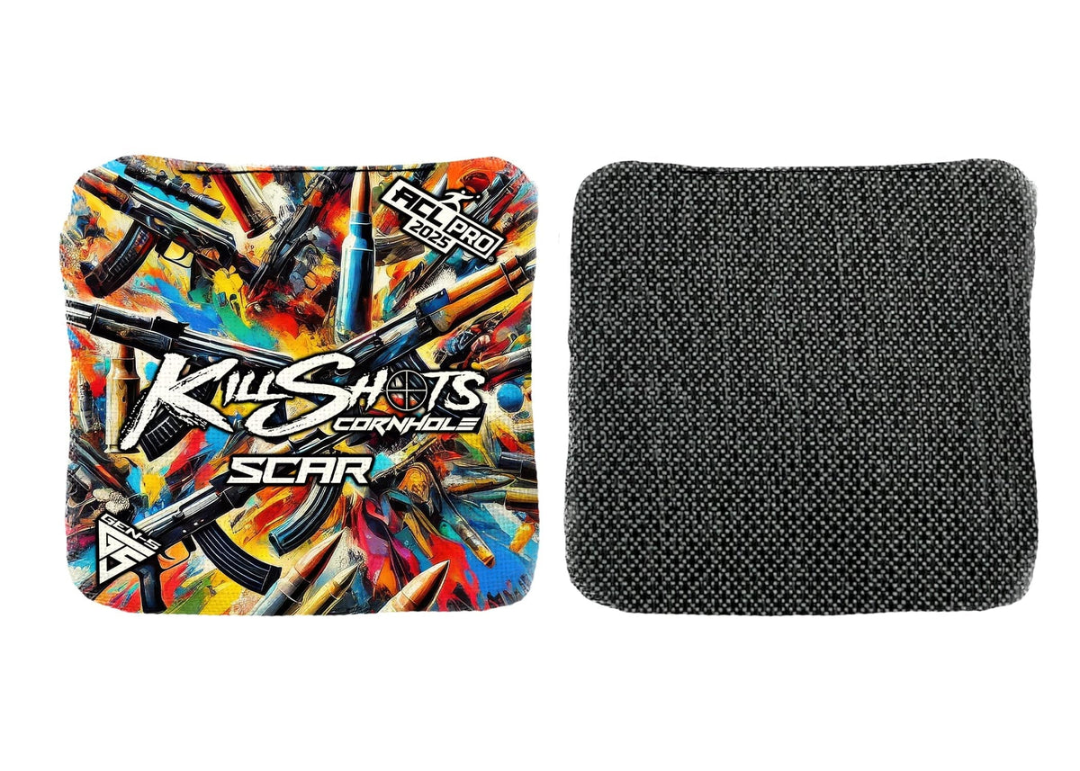 Bags Artillery Splash / Yes (+$15) Killshots Cornhole | Scar-H Series | Limited Designs | 2025 ACL Pro Cornhole Bags