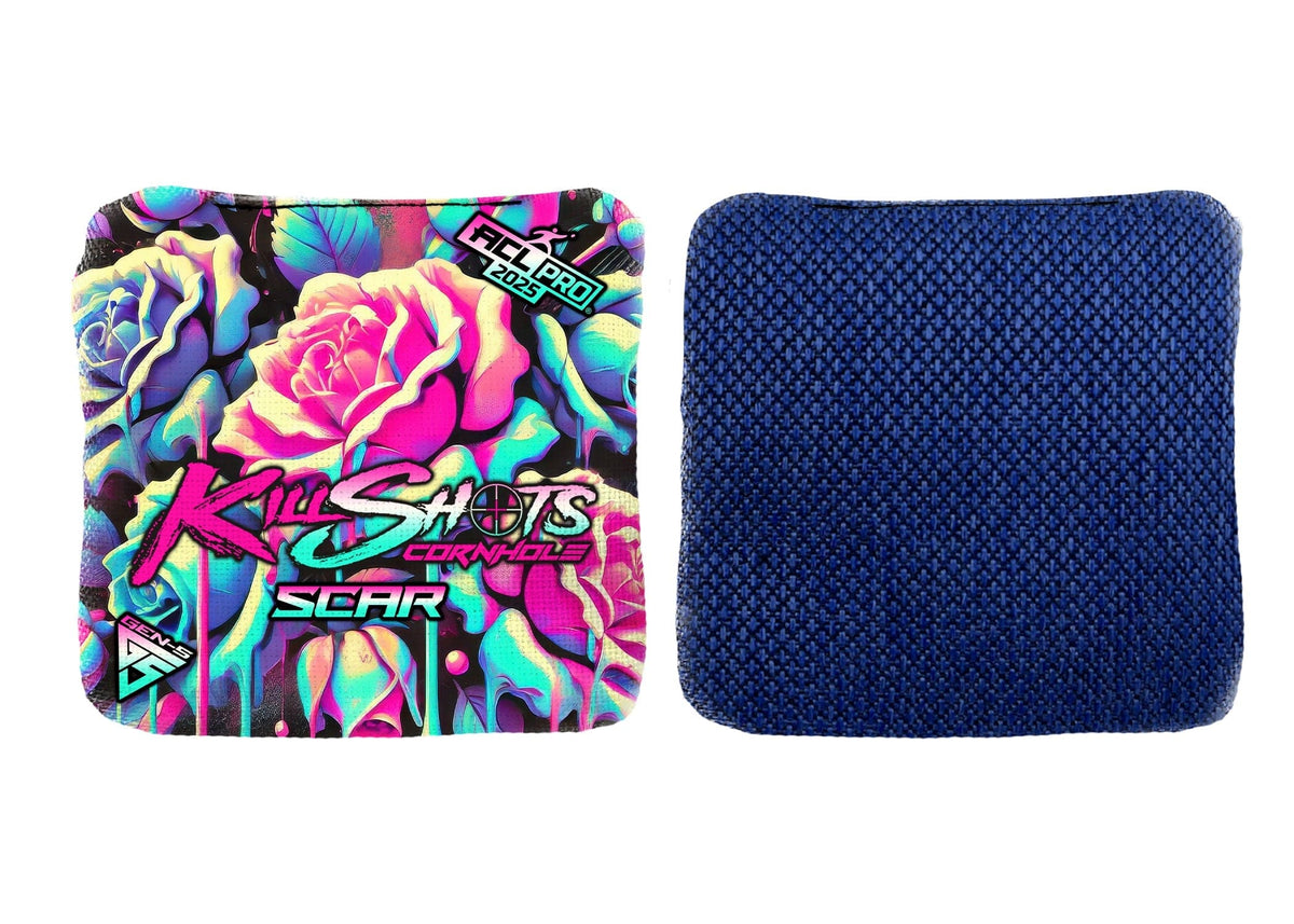 Bags Dripping Thorn Neon / Yes (+$15) Killshots Cornhole | Scar-H Series | Limited Designs | 2025 ACL Pro Cornhole Bags