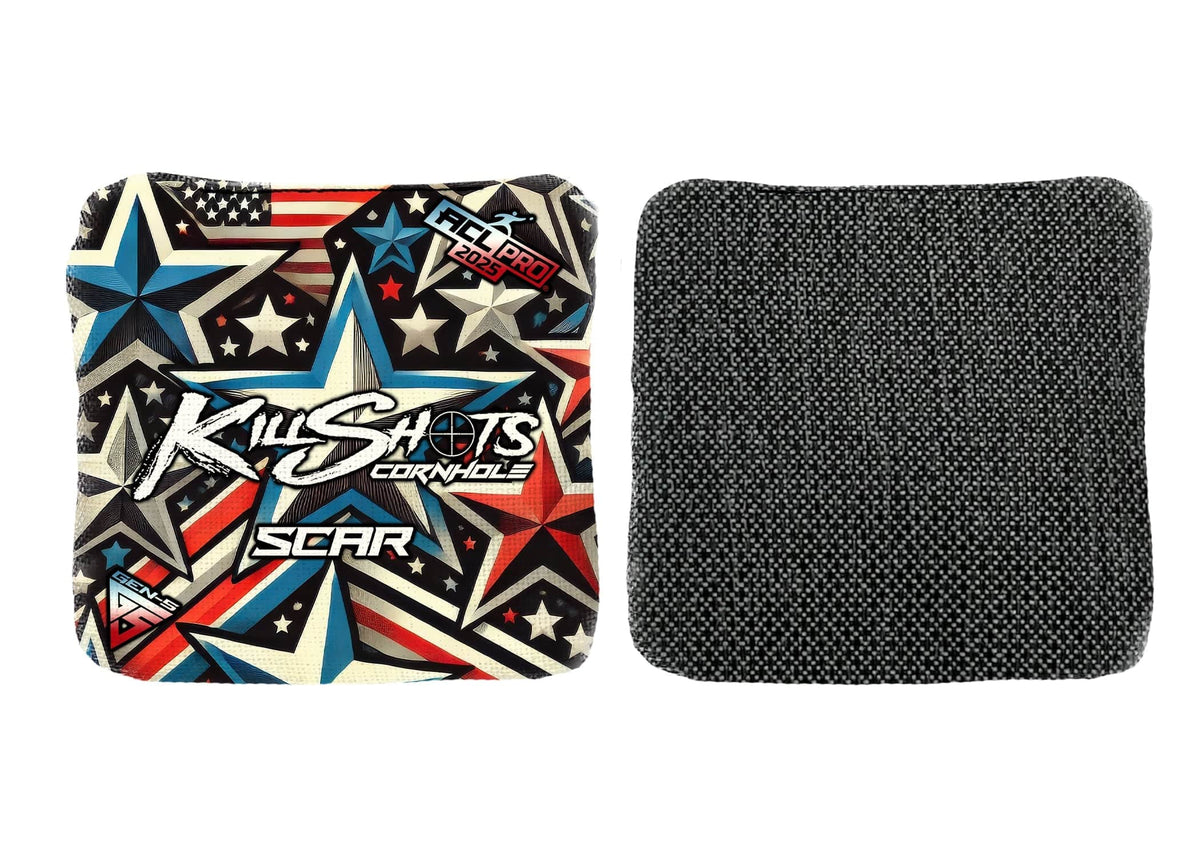Bags Liberty Stars / Yes (+$15) Killshots Cornhole | Scar-H Series | Limited Designs | 2025 ACL Pro Cornhole Bags