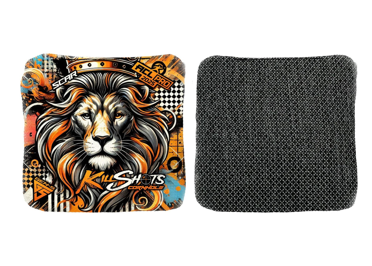 Bags Majestic Reign Orange / Yes (+$15) Killshots Cornhole | Scar-H Series | Limited Designs | 2025 ACL Pro Cornhole Bags