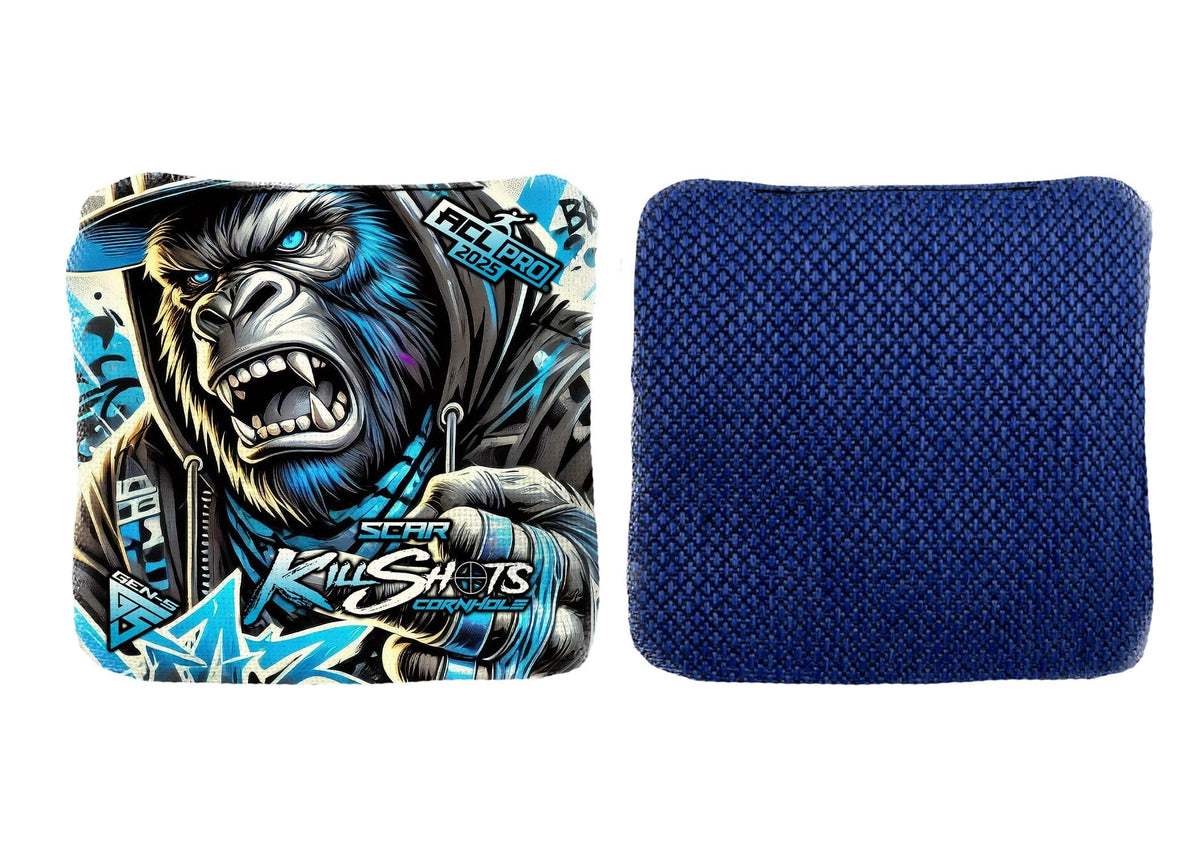 Bags Primal Pulse Blue / Yes (+$15) Killshots Cornhole | Scar-H Series | Limited Designs | 2025 ACL Pro Cornhole Bags