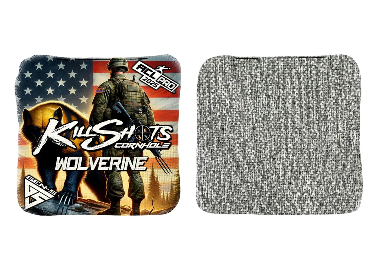 Bags Wolverine Soldier / Yes (+$15) Killshots Cornhole | Wolverine Series | Limited Designs | 2025 ACL Pro Cornhole Bags