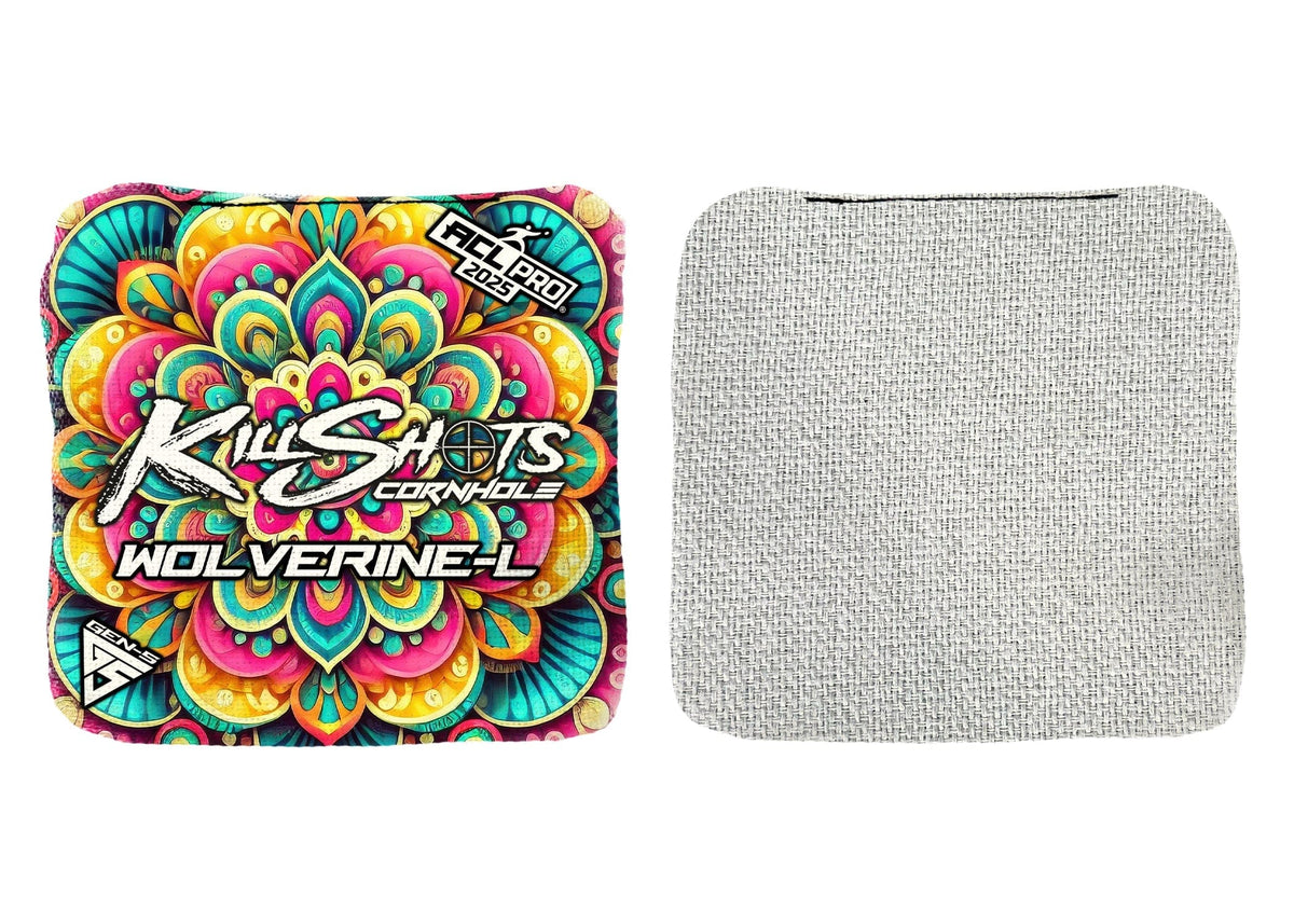 Bags Kaleidoscope Orbit Orange / Yes (+$15) Killshots Cornhole | Wolverine-L Series | Limited Designs | 2025 ACL Pro Cornhole Bags