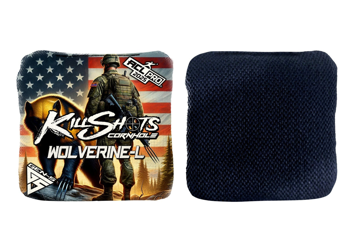 Bags Wolverine Soldier / Yes (+$15) Killshots Cornhole | Wolverine-L Series | Limited Designs | 2025 ACL Pro Cornhole Bags