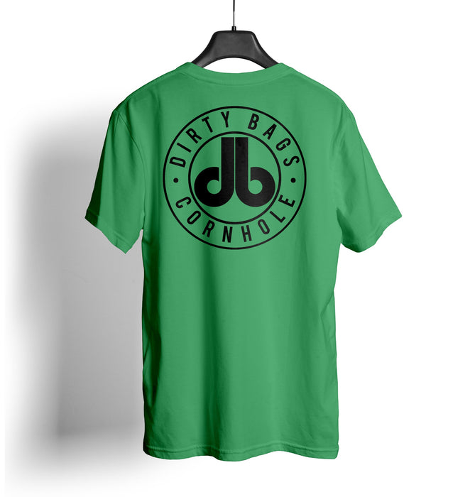 Dirty Bags Cornhole T Shirt Kelly Green and Black