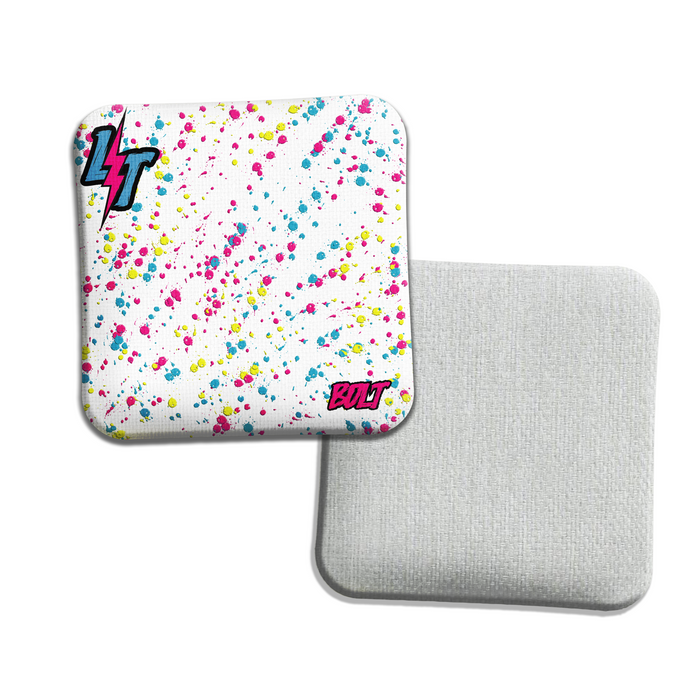 LT Cornhole Bags | Bolt | White Splatter