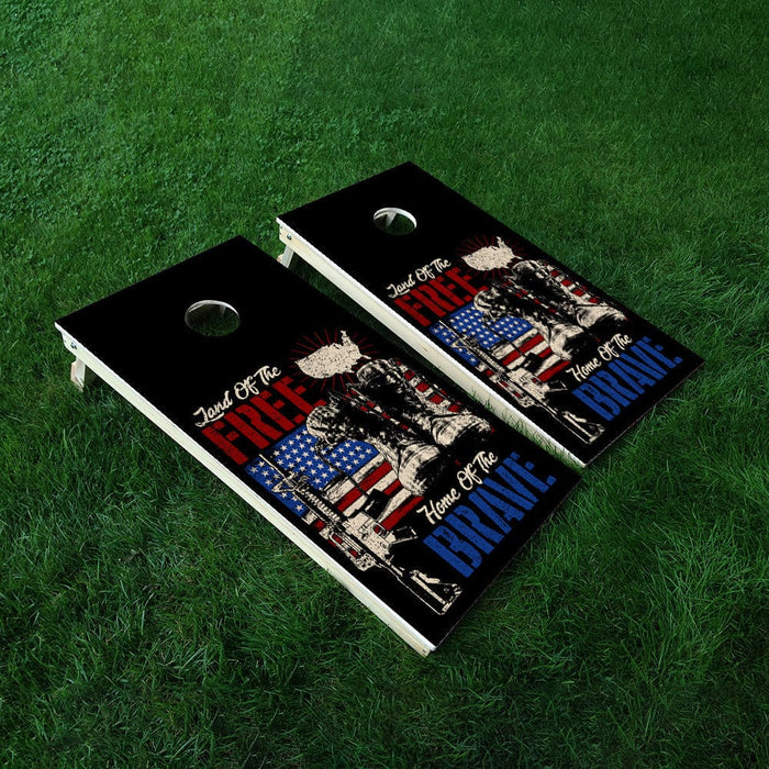 Land of Free Cornhole Boards Wraps (Set of 2)