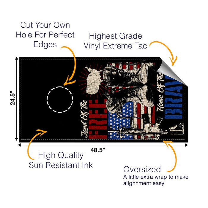 Land of Free Cornhole Boards Wraps (Set of 2)
