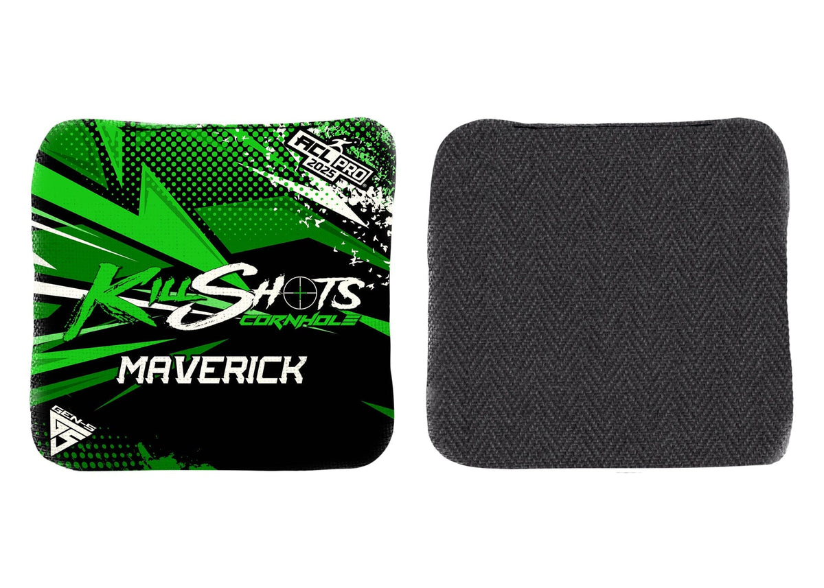 Bags ABSTRACT GREEN Killshots Cornhole | Maverick Series | Limited Edition | 2025 ACL Pro Cornhole Bags