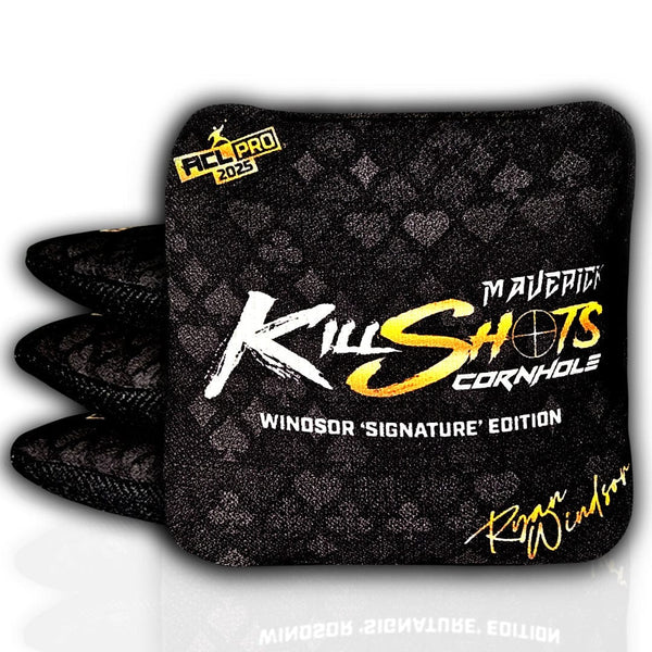 Bags Maverick Series (Black) / Yes (+$15) Killshots Cornhole |  Windsor 'Signature Edition' | Apache & Maverick Series | 2025 ACL Pro Cornhole Bags