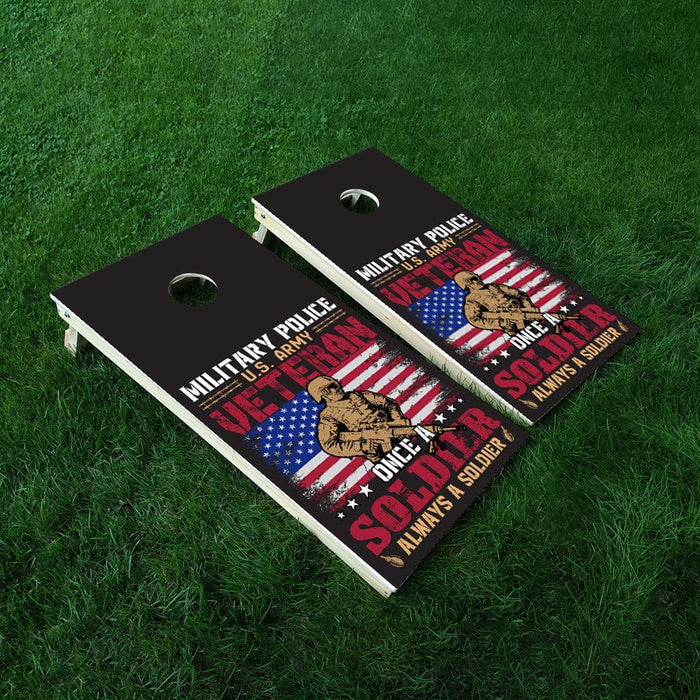 Military Power Veteran Cornhole Boards Wraps (Set of 2)