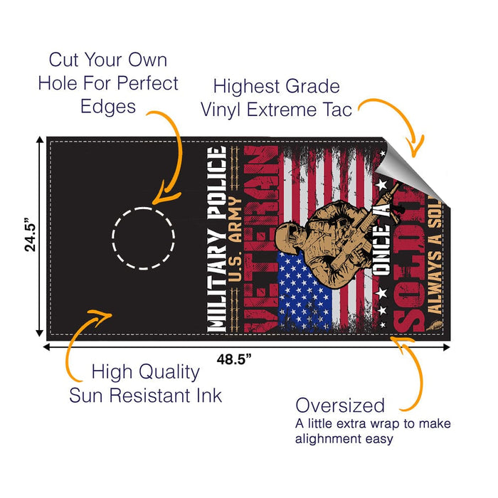 Military Power Veteran Cornhole Boards Wraps (Set of 2)
