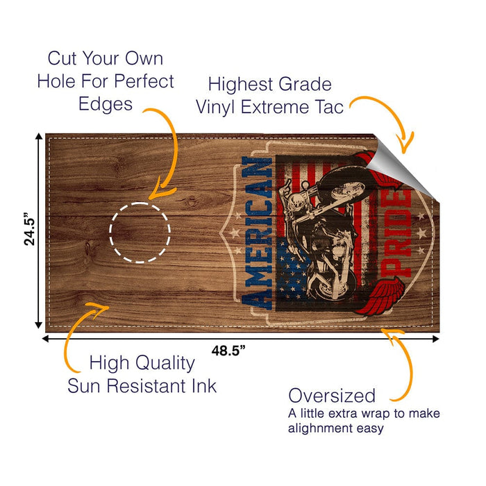American Motorcycle Cornhole Boards Wraps (Set of 2)