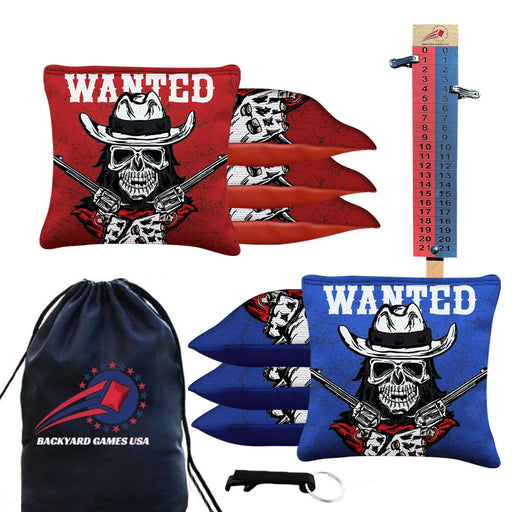 Wanted Skull Cornhole Bags