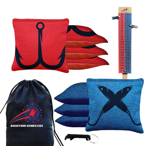 Red Blue Hooks Cornhole Bags