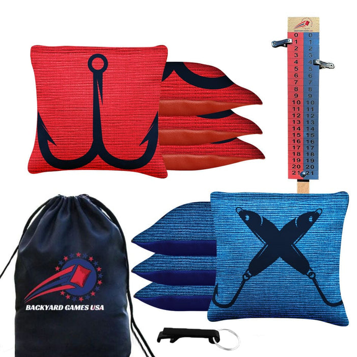 Red Blue Hooks Cornhole Bags