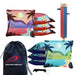 Green Purple Beach Cornhole Bags