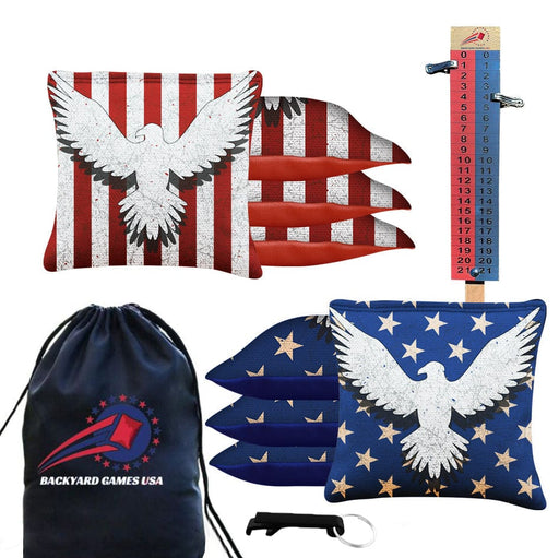Bird Flag White Cornhole Bags