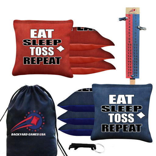 Eat Sleep Toss Repeat Cornhole Bags
