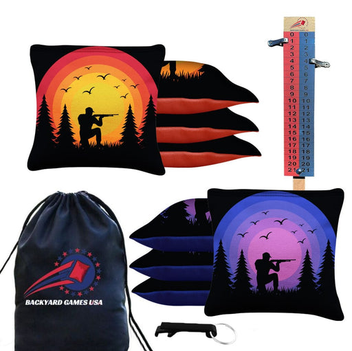Red Purple Hunter Cornhole Bags