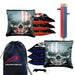 Tournament Red Grey Skull Cornhole Bags - Set of 8