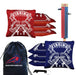 Tournament Red Blue Fish Logo Cornhole Bags - Set of 8