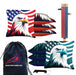 Tournament Red Blue Eagle Cornhole Bags - Set of 8
