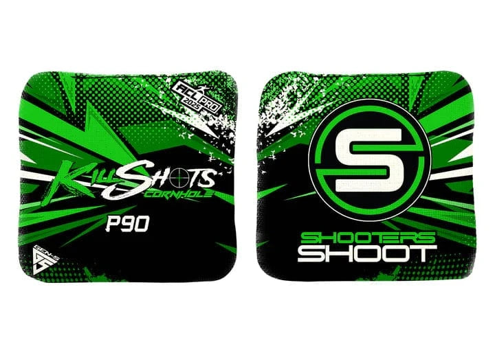 Bags ABSTRACT GREEN / Yes (+$15) Killshots Cornhole | P90 Series | Limited Designs | 2025 ACL Pro Cornhole Bags