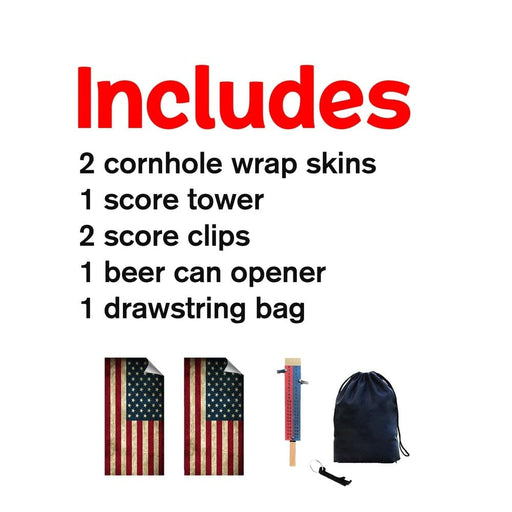 Patriotic Cornhole Boards Wraps (Set of 2)