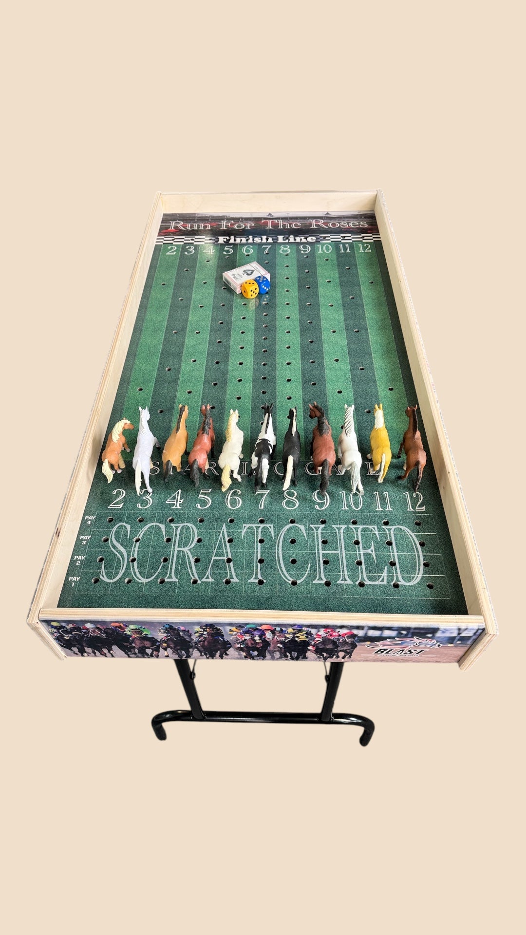 Jumbo Horse Race Game – Turf Theme with Printed Rails